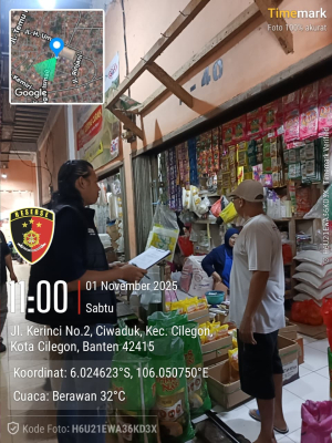 Tekan Inflasi, Polres dan Disperindag Cilegon Terus Pastikan Harga Beras Tetap Stabil