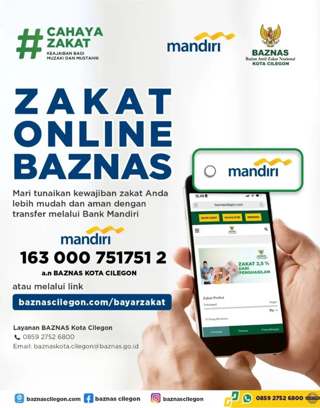 Baznas Cilegon Dorong Digitalisasi, Bayar Zakat Tinggal Sentuh Layar