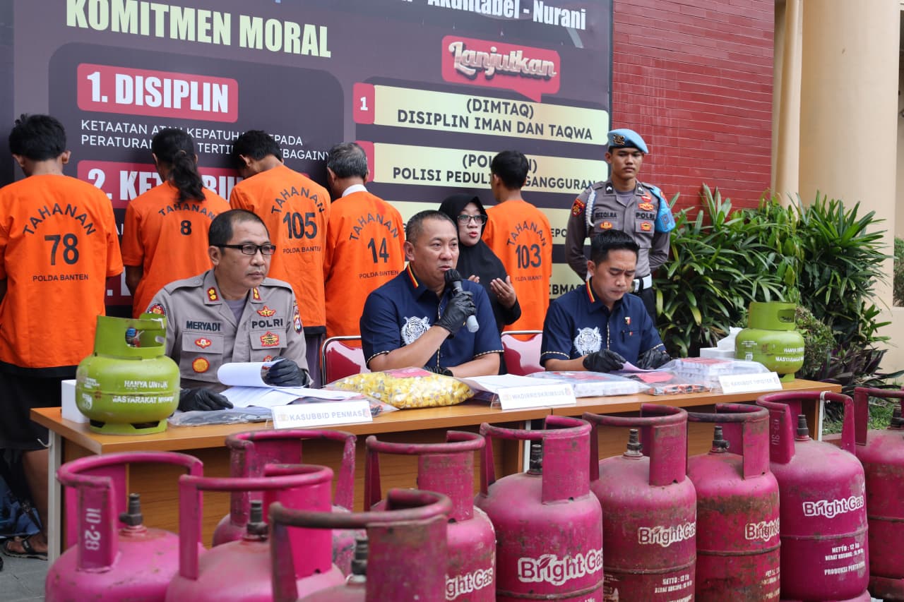 Polda Banten Hentikan Aksi Ilegal Oplosan LPG Bermodus Penyuntikan Antar Tabung